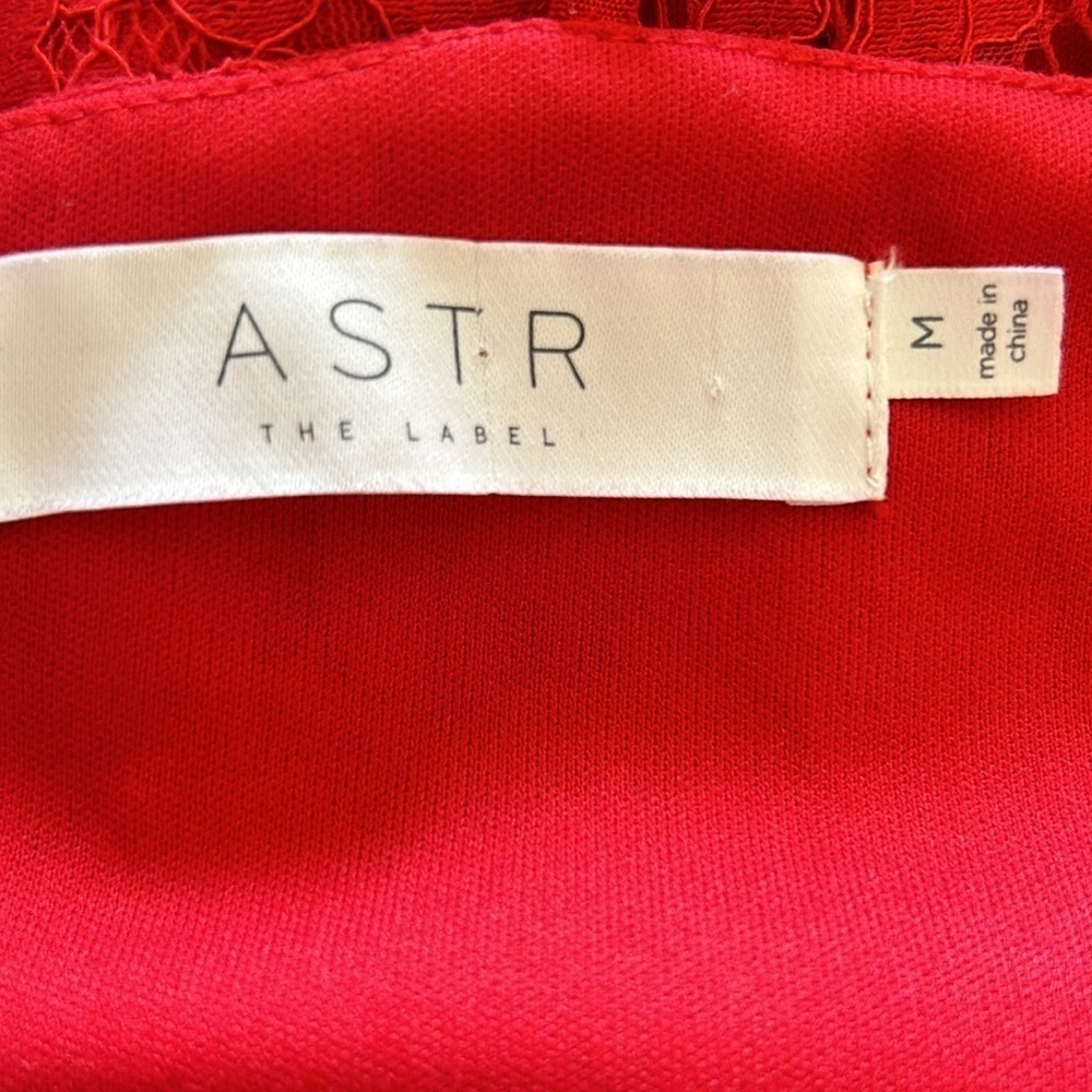 ASTR THE LABEL Red Lattice Inset Lace Dress Size Medium - Picture 11 of 11